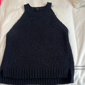 J. Crew Navy Textured Sleeveless Sweater